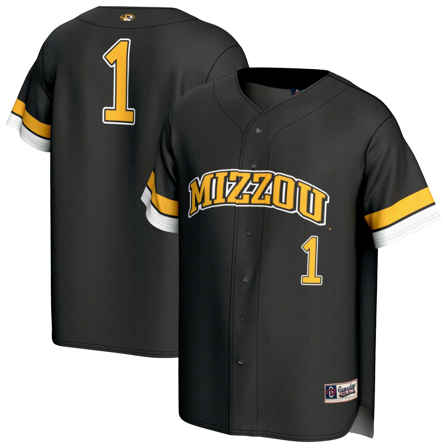 #1 Missouri Tigers GameDay Greats Unisex Lightweight Collegiate Baseball Fashion Jersey - Black | Stitched College Jersey TJS72586