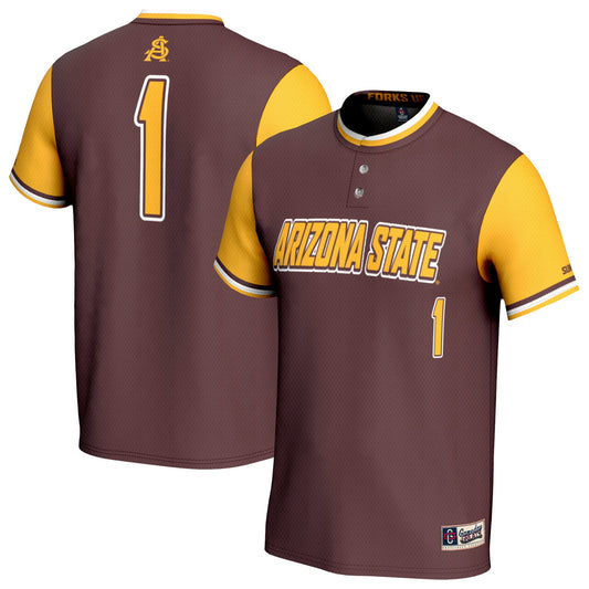 #1 Arizona State Sun Devils GameDay Greats Unisex Lightweight Collegiate Softball Fashion Jersey - Maroon | Stitched College Jersey TJS72615