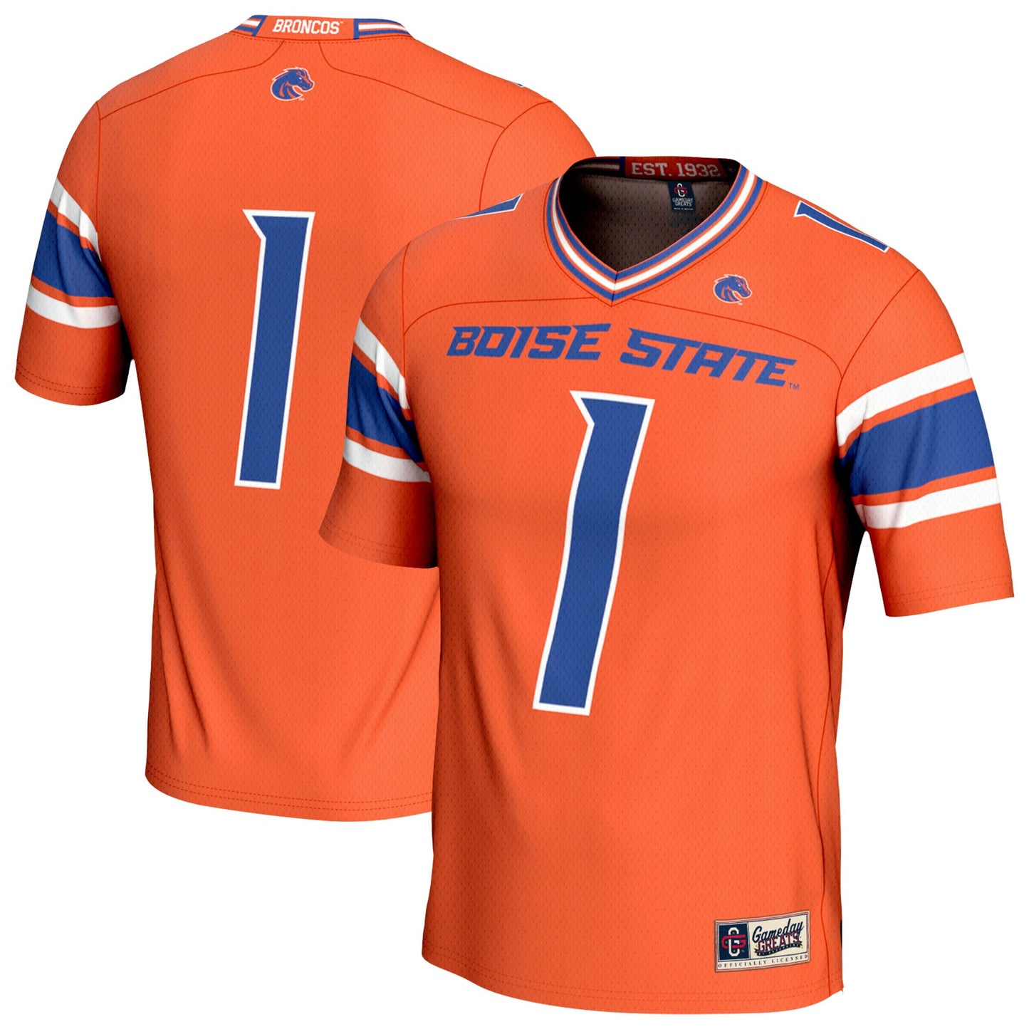 Boise State Broncos GameDay Greats Unisex Collegiate Football Lightweight Fashion Jersey - Orange | Stitched College Jersey TJS72607