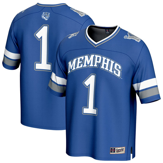 #1 Memphis Tigers GameDay Greats Unisex Collegiate Football Fashion Jersey - Royal | Stitched College Jersey TJS72576