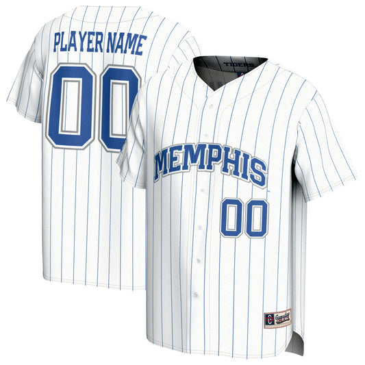 Memphis Tigers GameDay Greats Unisex Lightweight Collegiate Baseball Pinstripe Pick-A-Player Fashion Jersey - White | Stitched College Jersey TJS72474