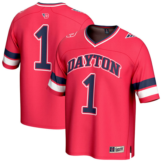 #1 Dayton Flyers GameDay Greats Lightweight Collegiate Football Fashion Jersey - Red | Stitched College Jersey TJS72489