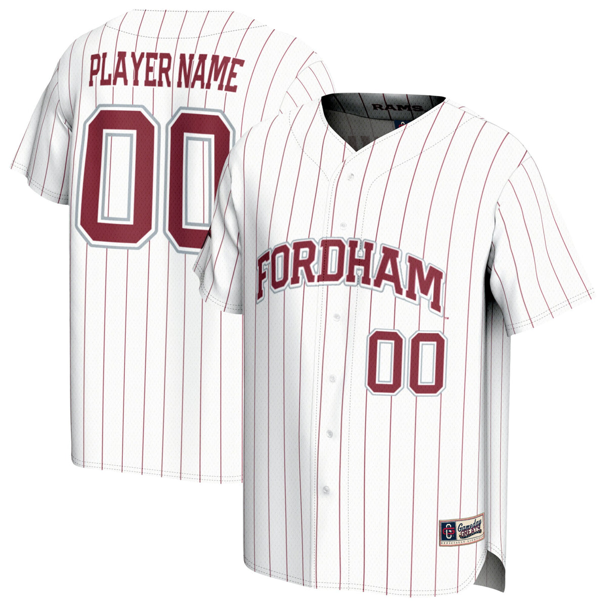 Fordham Rams GameDay Greats Unisex Lightweight Collegiate Baseball Pick-A-Player Fashion Jersey - White | Stitched College Jersey TJS72710