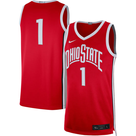 #1 Ohio State Buckeyes Limited Basketball Jersey - Scarlet | Stitched College Jersey TJS73022