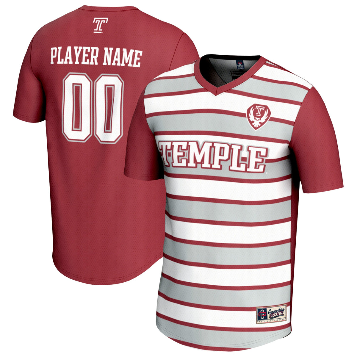 Temple Owls GameDay Greats Unisex Pick-A-Player Collegiate Women's Soccer Lightweight Fashion Jersey - Cherry/White | Stitched College Jersey TJS72652