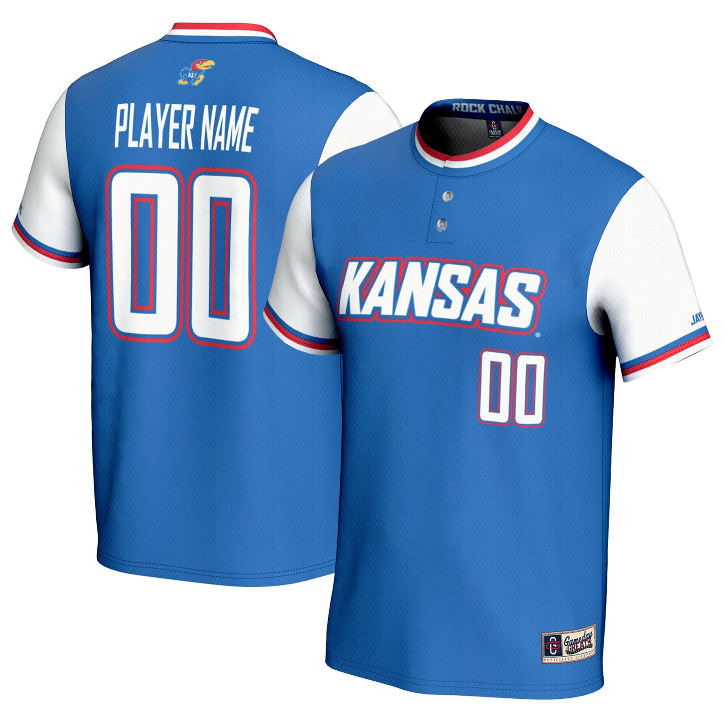 Kansas Jayhawks GameDay Greats Unisex Pick-A-Player Lightweight Softball Jersey - Royal | Stitched College Jersey TJS72679