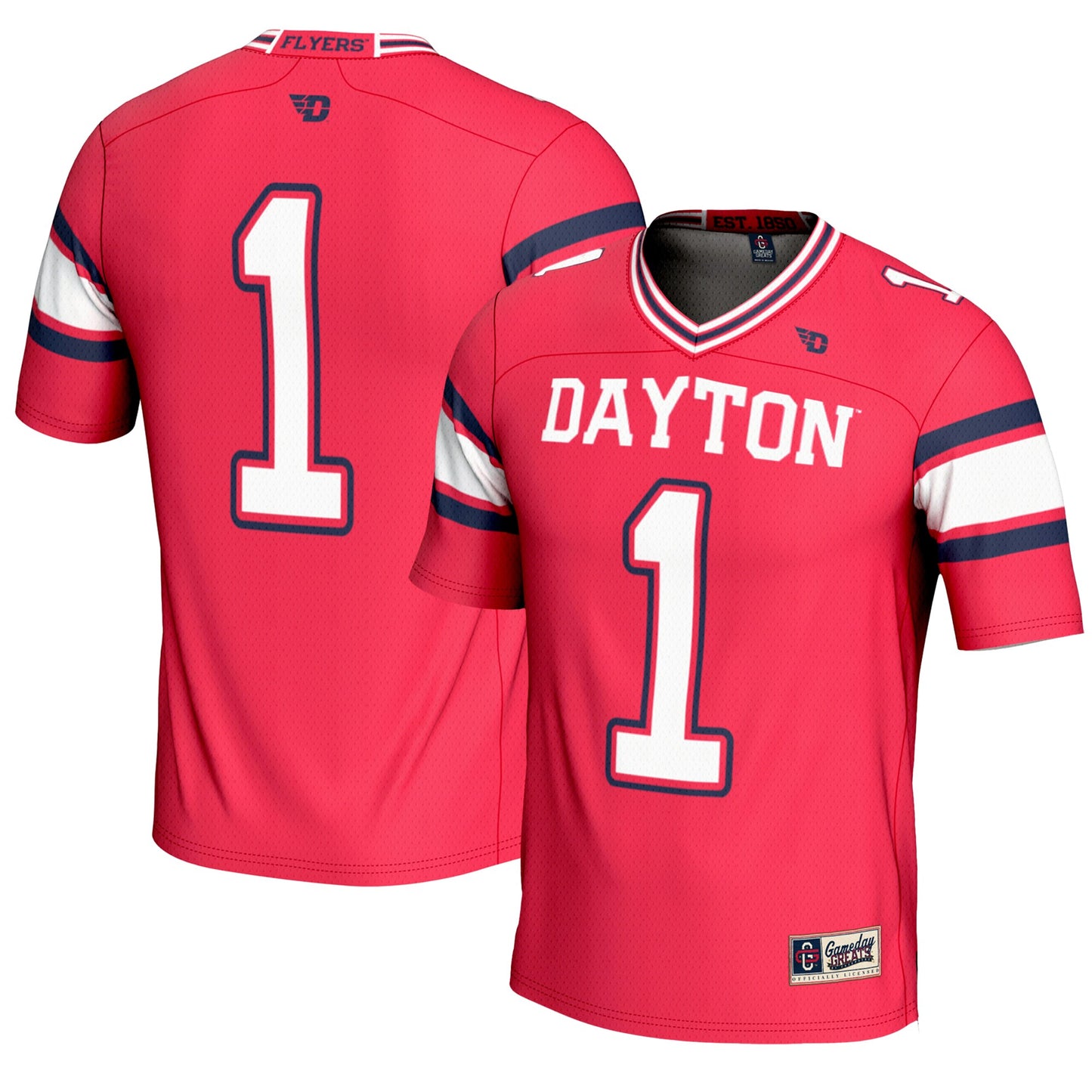 #1 Dayton Flyers GameDay Greats Endzone Football Jersey - Red | Stitched College Jersey TJS72928