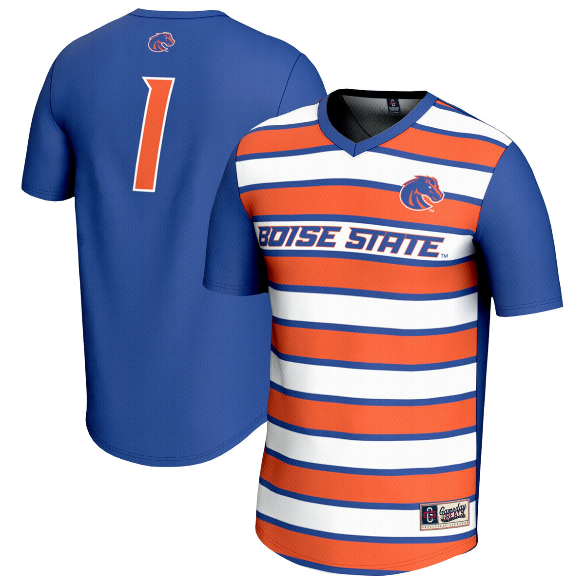 Boise State Broncos GameDay Greats Unisex Lightweight Collegiate #1 Soccer Fashion Jersey - Royal | Stitched College Jersey TJS72683