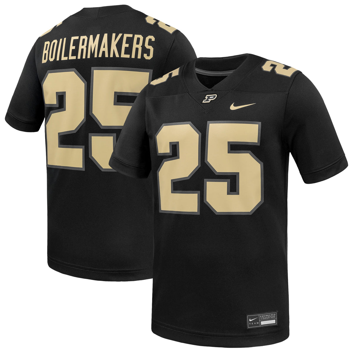 #25 Purdue Boilermakers Alternate Game Football Jersey - Black | Stitched College Jersey TJS73024
