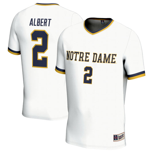 Korbin Albert Notre Dame Fighting Irish GameDay Greats Unisex Women's Soccer Lightweight Fashion Jersey - White | Stitched College Jersey TJS72630