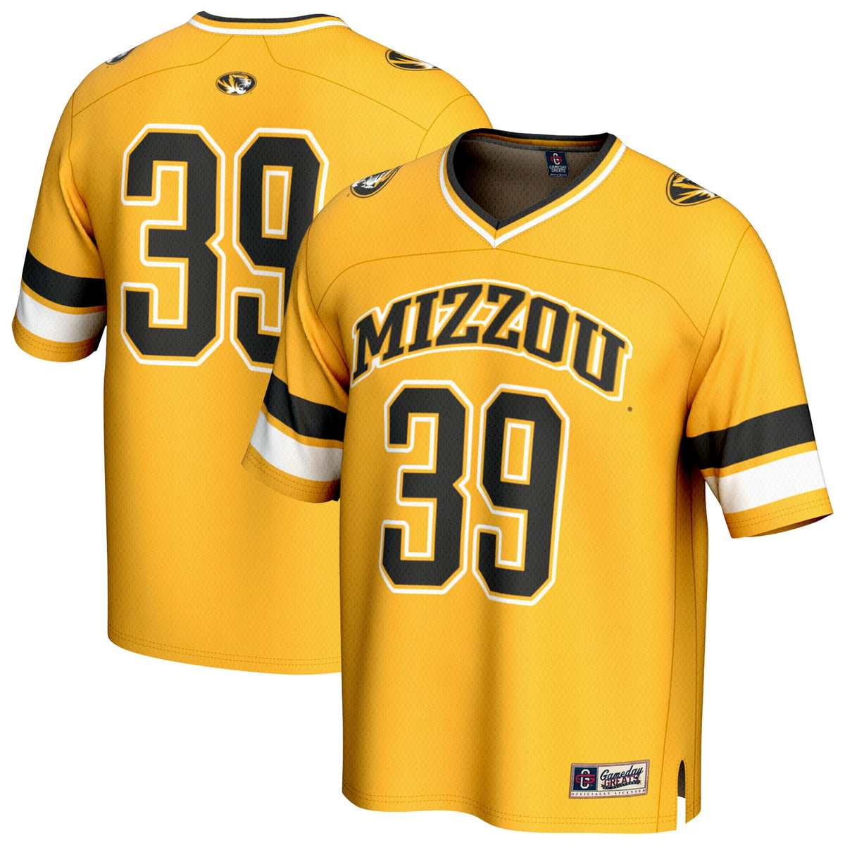 #39 Missouri Tigers GameDay Greats Lightweight Collegiate Football Fashion Jersey - Gold | Stitched College Jersey TJS72627