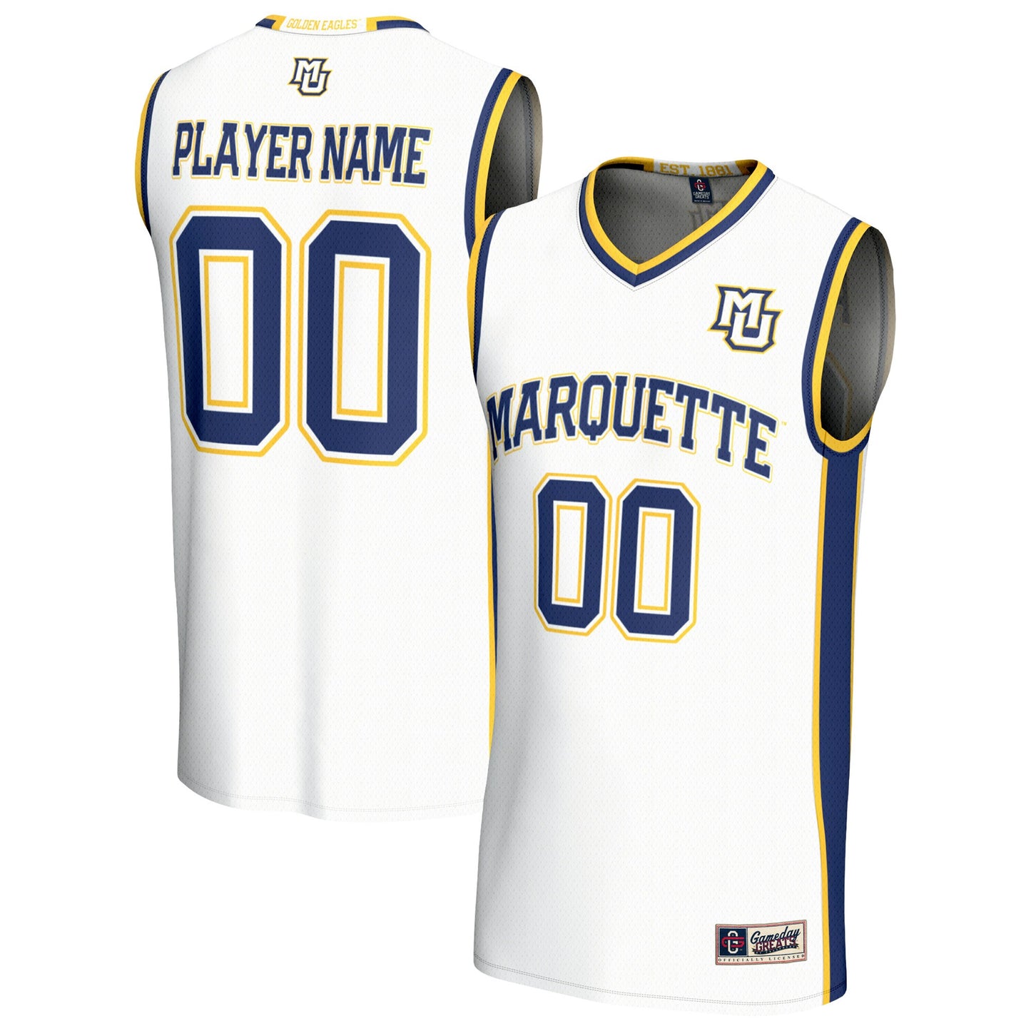 Marquette Golden Eagles GameDay Greats Unisex Lightweight Collegiate Men's Basketball Pick-A-Player Fashion Jersey - White | Stitched College Jersey TJS72809