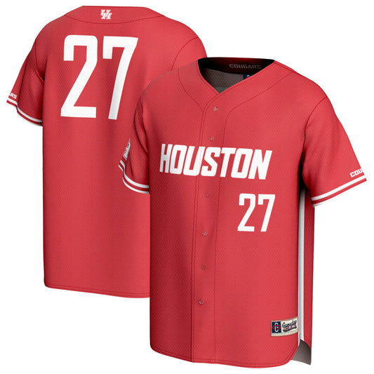 #27 Houston Cougars GameDay Greats Adult Lightweight Collegiate Baseball Fashion Jersey - Red | Stitched College Jersey TJS72900