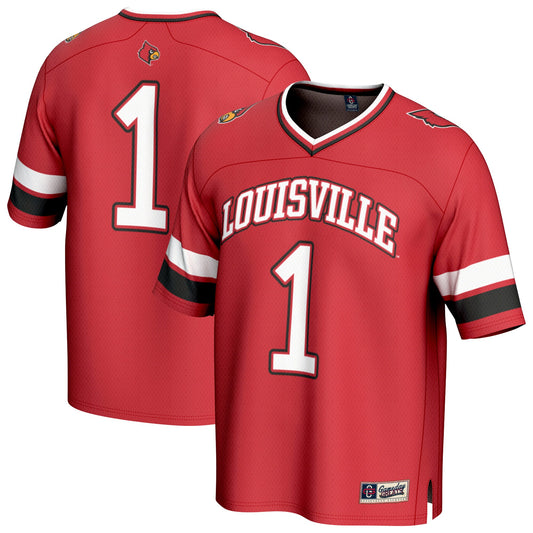 #1 Louisville Cardinals GameDay Greats Unisex Lightweight Collegiate Football Fashion Jersey - Red | Stitched College Jersey TJS72847