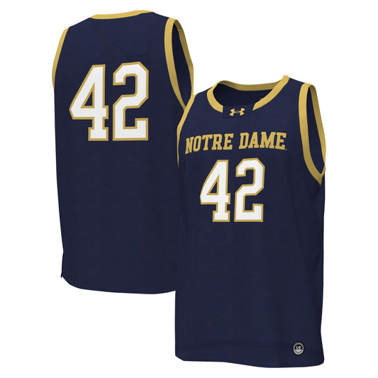 #42 Notre Dame Fighting Irish Replica Basketball Jersey - Navy | Stitched College Jersey TJS72976