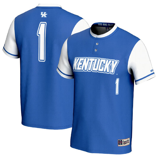 #1 Kentucky Wildcats GameDay Greats Unisex Lightweight Softball Fashion Jersey - Royal/White | Stitched College Jersey TJS72875