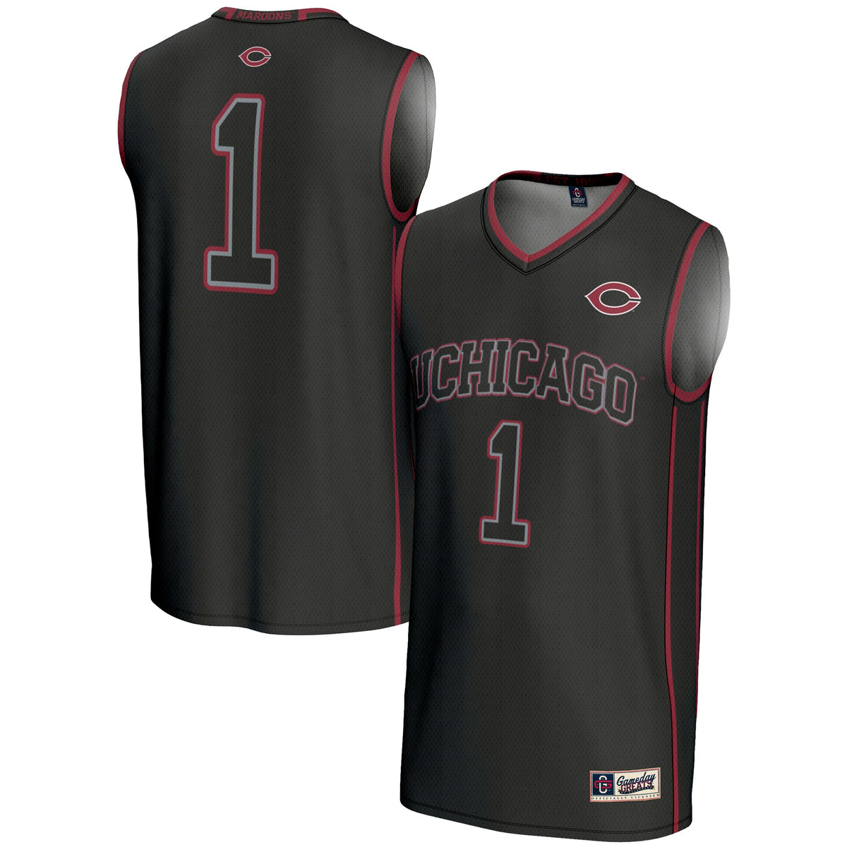 #1 UChicago Maroons GameDay Greats Unisex Lightweight Basketball Jersey - Black | Stitched College Jersey TJS72714