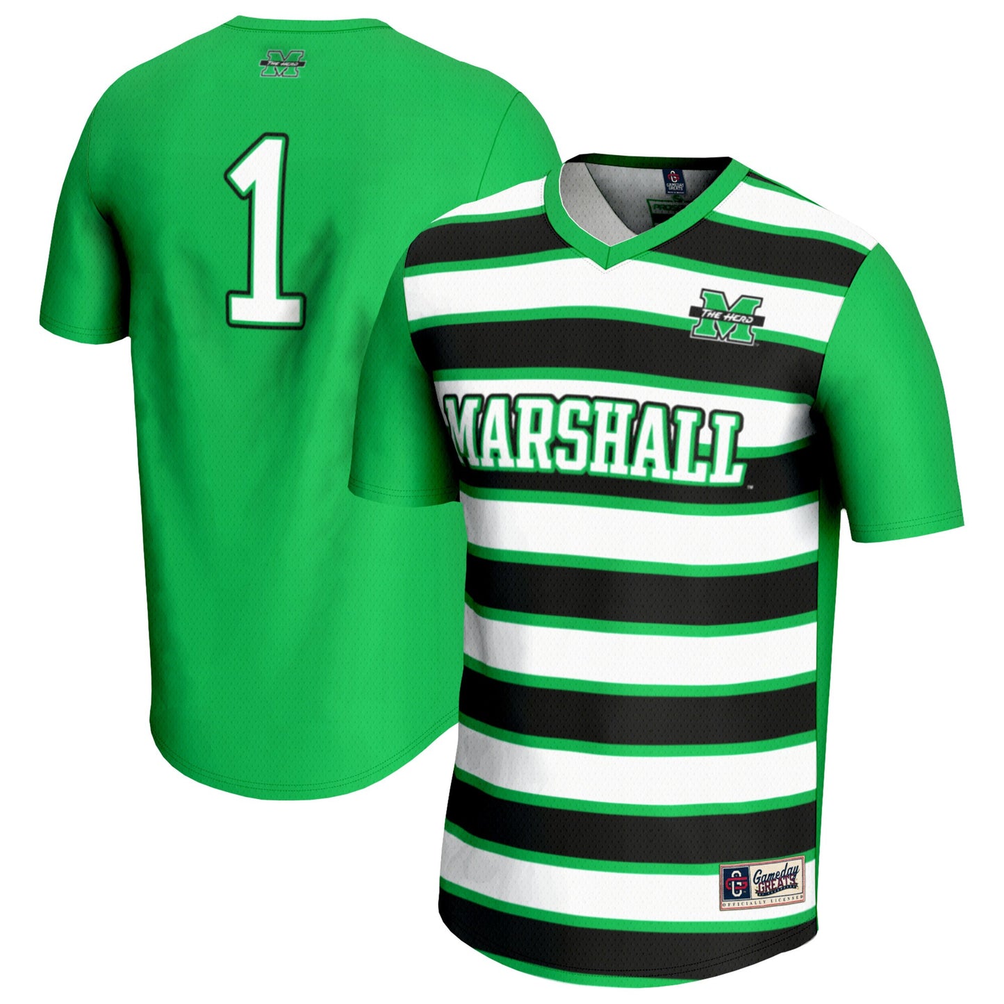#1 Marshall Thundering Herd GameDay Greats Unisex Lightweight Soccer Fashion Jersey - Kelly Green | Stitched College Jersey TJS72735