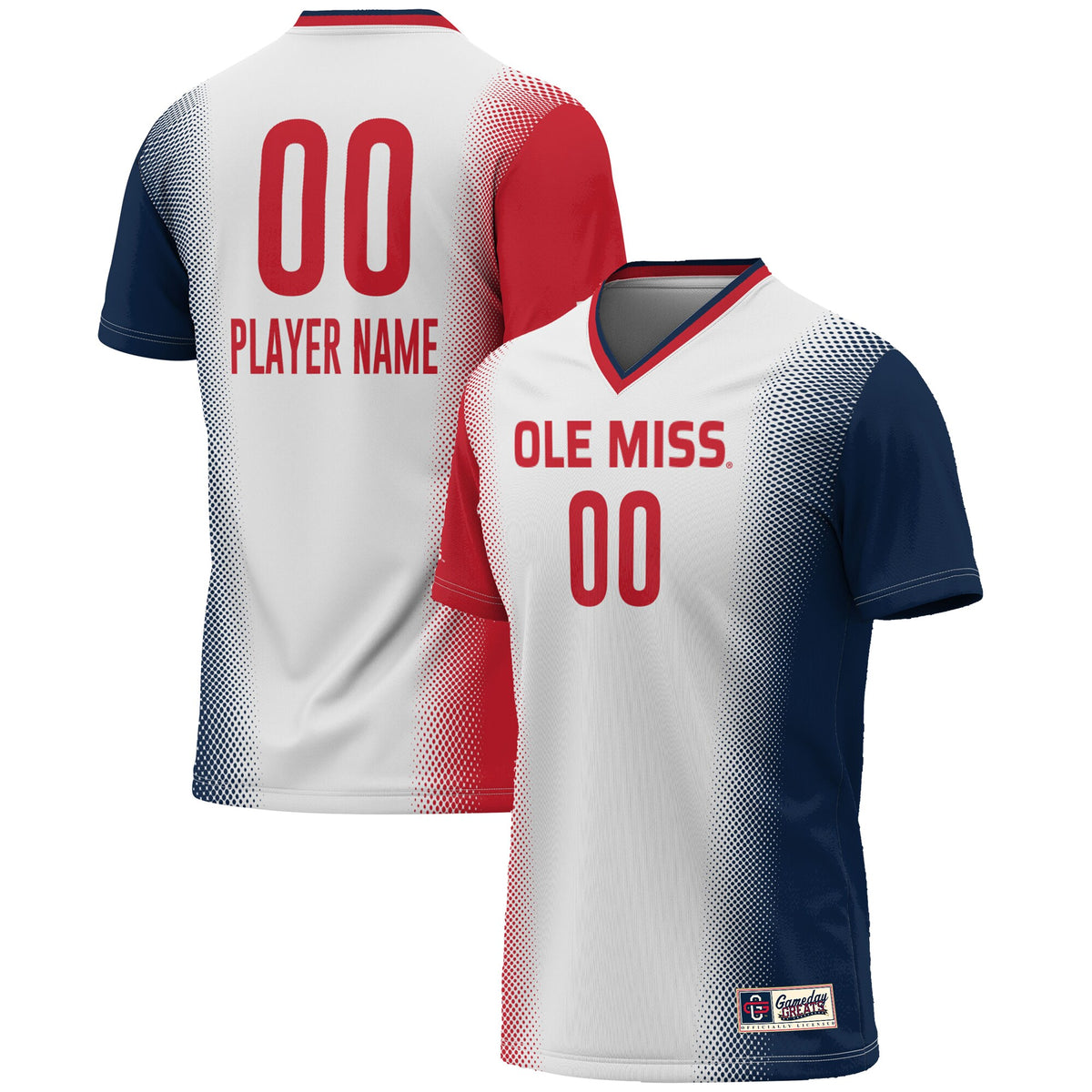 Ole Miss Rebels GameDay Greats Unisex Pick-A-Player Lightweight Women's Soccer Jersey - White | Stitched College Jersey TJS72692