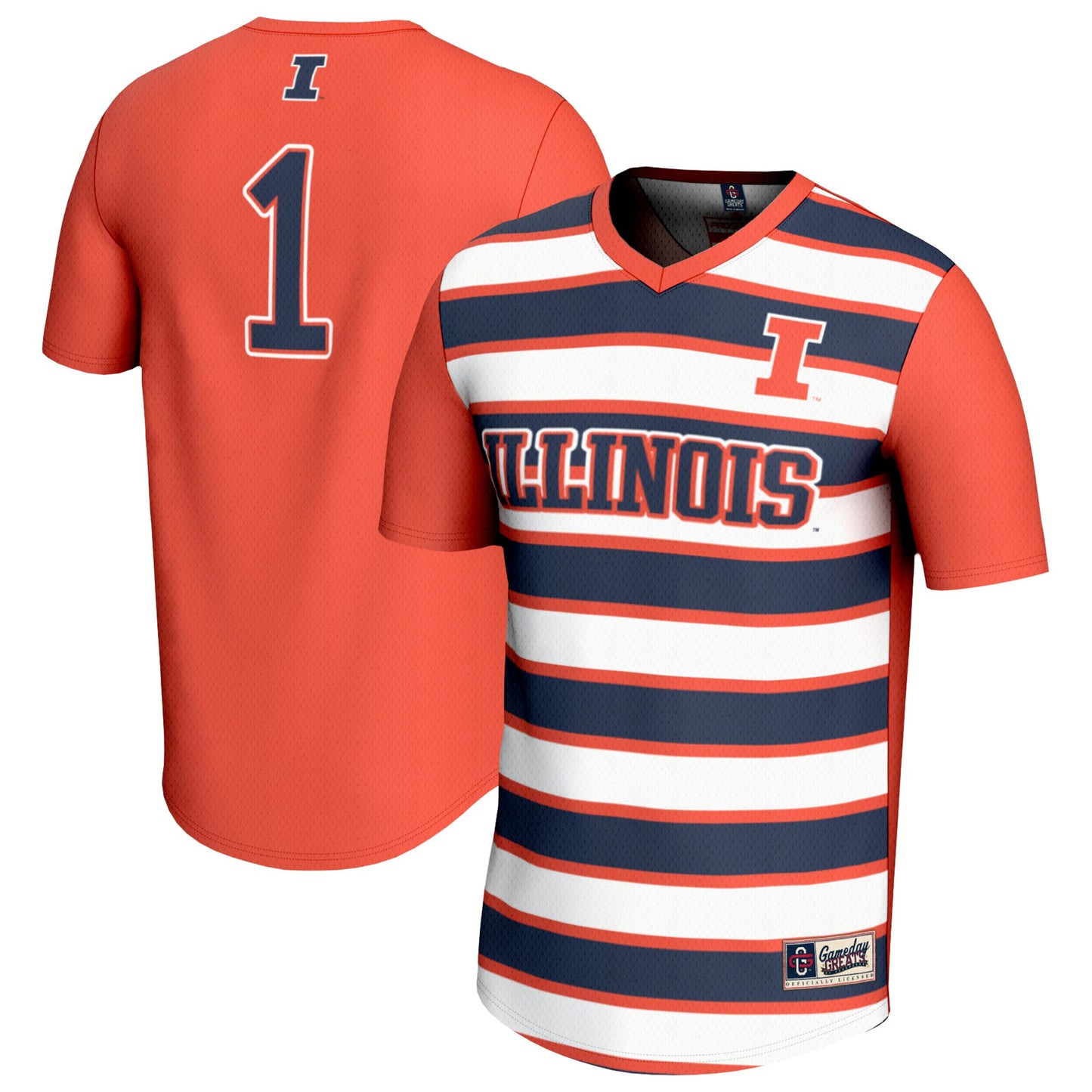#1 Illinois Fighting Illini GameDay Greats Unisex Lightweight Soccer Fashion Jersey - Orange | Stitched College Jersey TJS72684