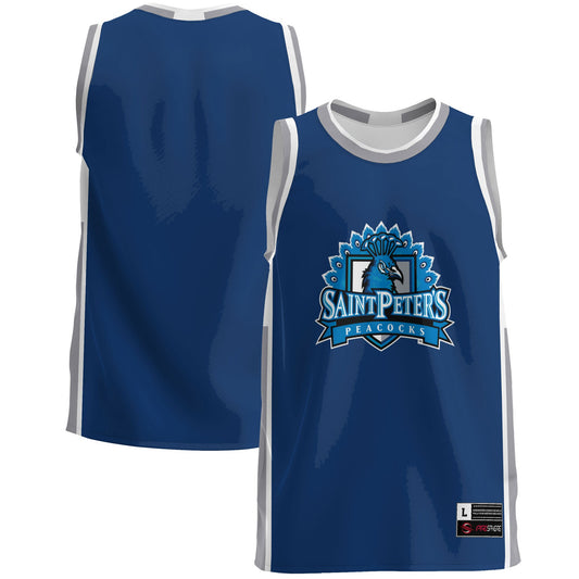 Saint Peter's Peacocks GameDay Greats Lightweight Basketball Jersey - Blue | Stitched College Jersey TJS72739