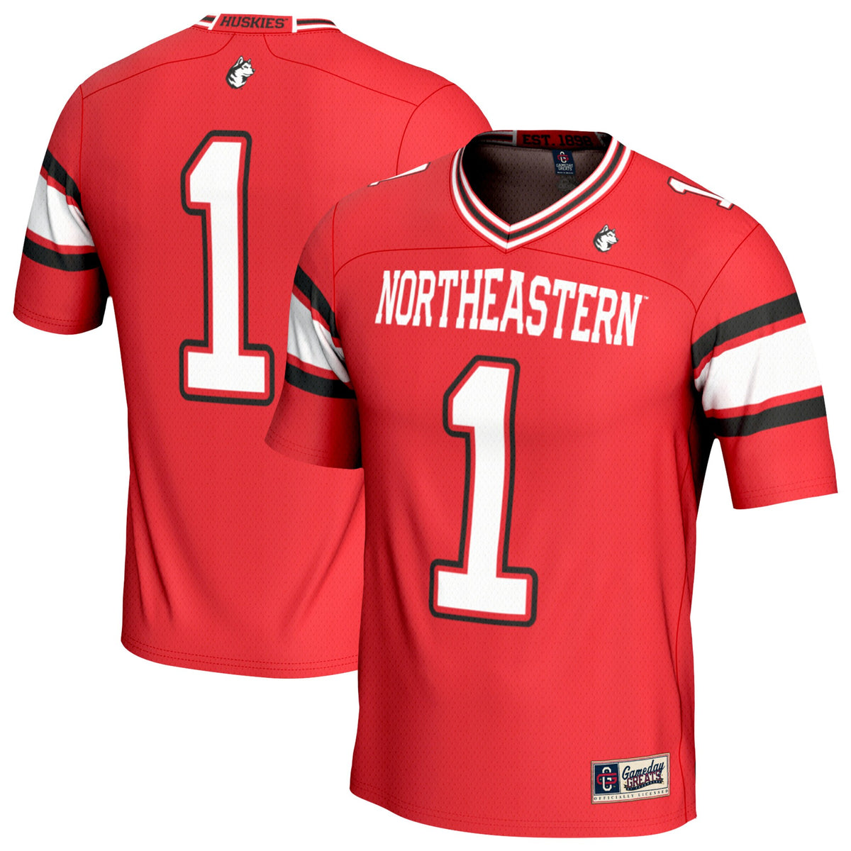 #1 Northeastern Huskies GameDay Greats Unisex Lightweight Collegiate Football Fashion Jersey - Red | Stitched College Jersey TJS72797