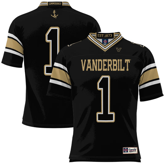 #1 Vanderbilt Commodores GameDay Greats Football Jersey - Black | Stitched College Jersey TJS72882