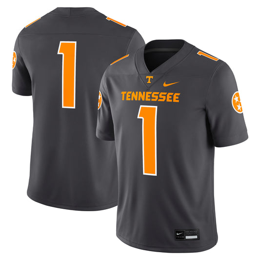 #1 Tennessee Volunteers Alternate Game Jersey - Anthracite | Stitched College Jersey TJS72864