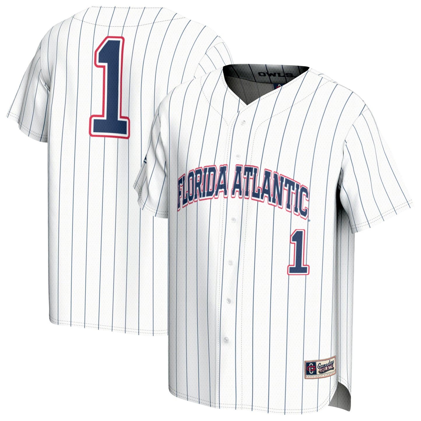 #1 Florida Atlantic Owls GameDay Greats Unisex Collegiate Baseball Fashion Jersey - White | Stitched College Jersey TJS72737