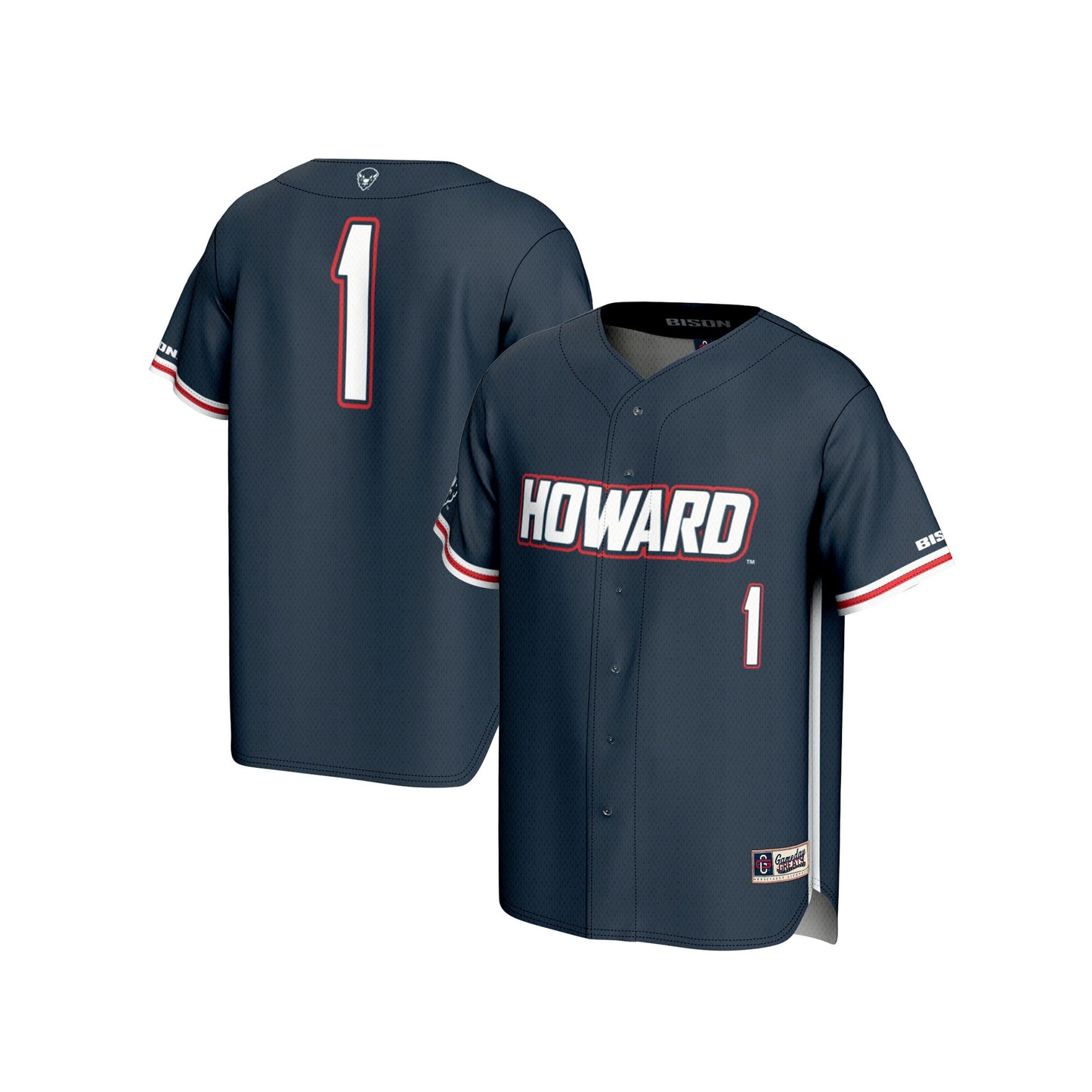#1 Howard Bison GameDay Greats Unisex Lightweight Baseball Fashion Jersey - Navy | Stitched College Jersey TJS72929