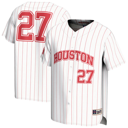 Houston Cougars GameDay Greats Unisex Lightweight Collegiate Baseball Fashion Jersey - White | Stitched College Jersey TJS72639