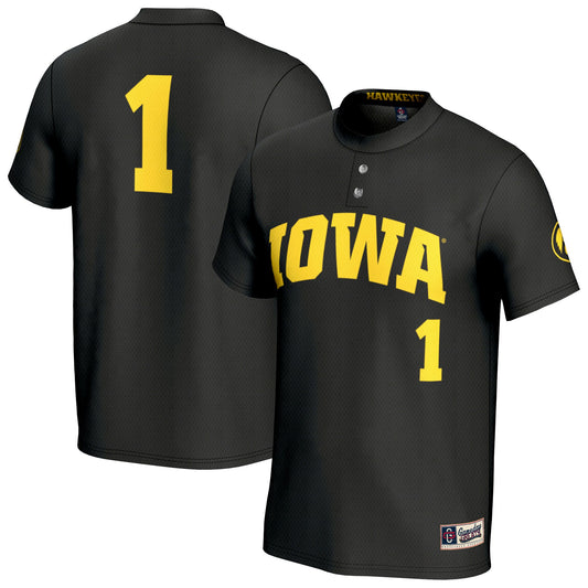 Iowa Hawkeyes GameDay Greats Unisex Lightweight Softball Fashion Jersey - Black | Stitched College Jersey TJS72745