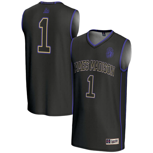 #1 James Madison Dukes GameDay Greats Lightweight Basketball Jersey - Black | Stitched College Jersey TJS72658