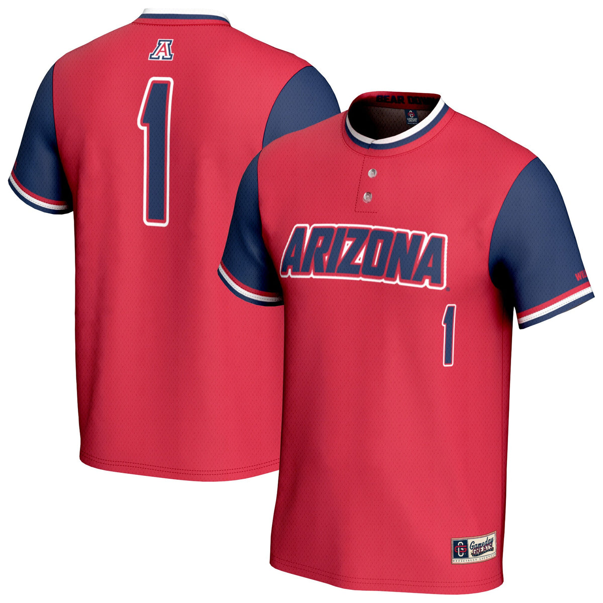 Arizona Wildcats GameDay Greats Unisex Lightweight Softball Fashion Jersey - Red | Stitched College Jersey TJS73025