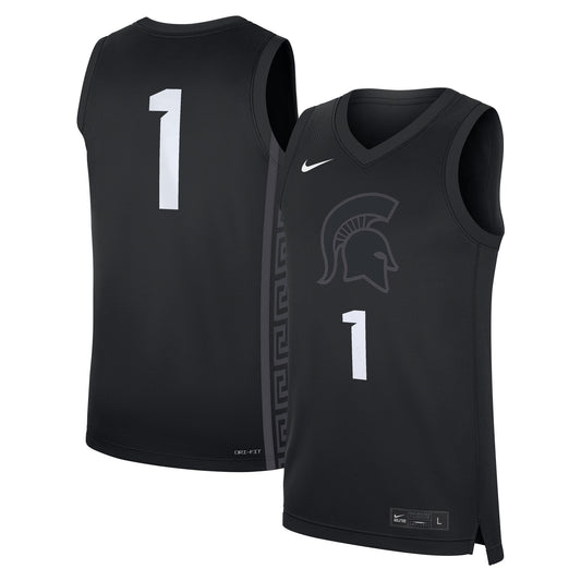 #1 Michigan State Spartans Alternate Replica Jersey - Black | Stitched College Jersey TJS73039