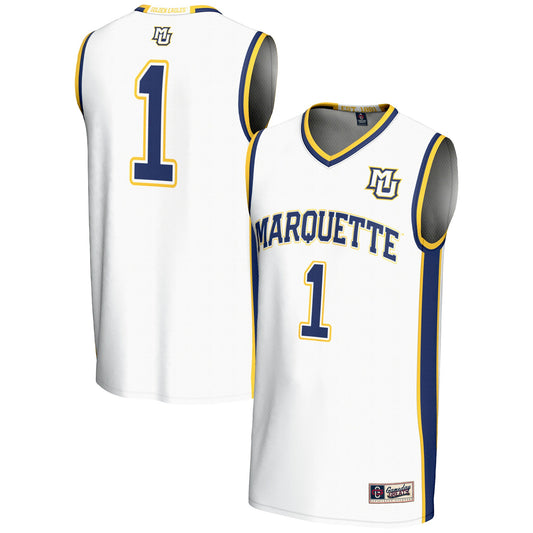 #1 Marquette Golden Eagles GameDay Greats Lightweight Basketball Jersey - White | Stitched College Jersey TJS73047