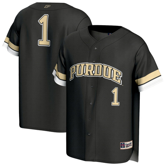 #1 Purdue Boilermakers GameDay Greats Unisex Lightweight Collegiate Baseball Fashion Jersey - Black | Stitched College Jersey TJS73078