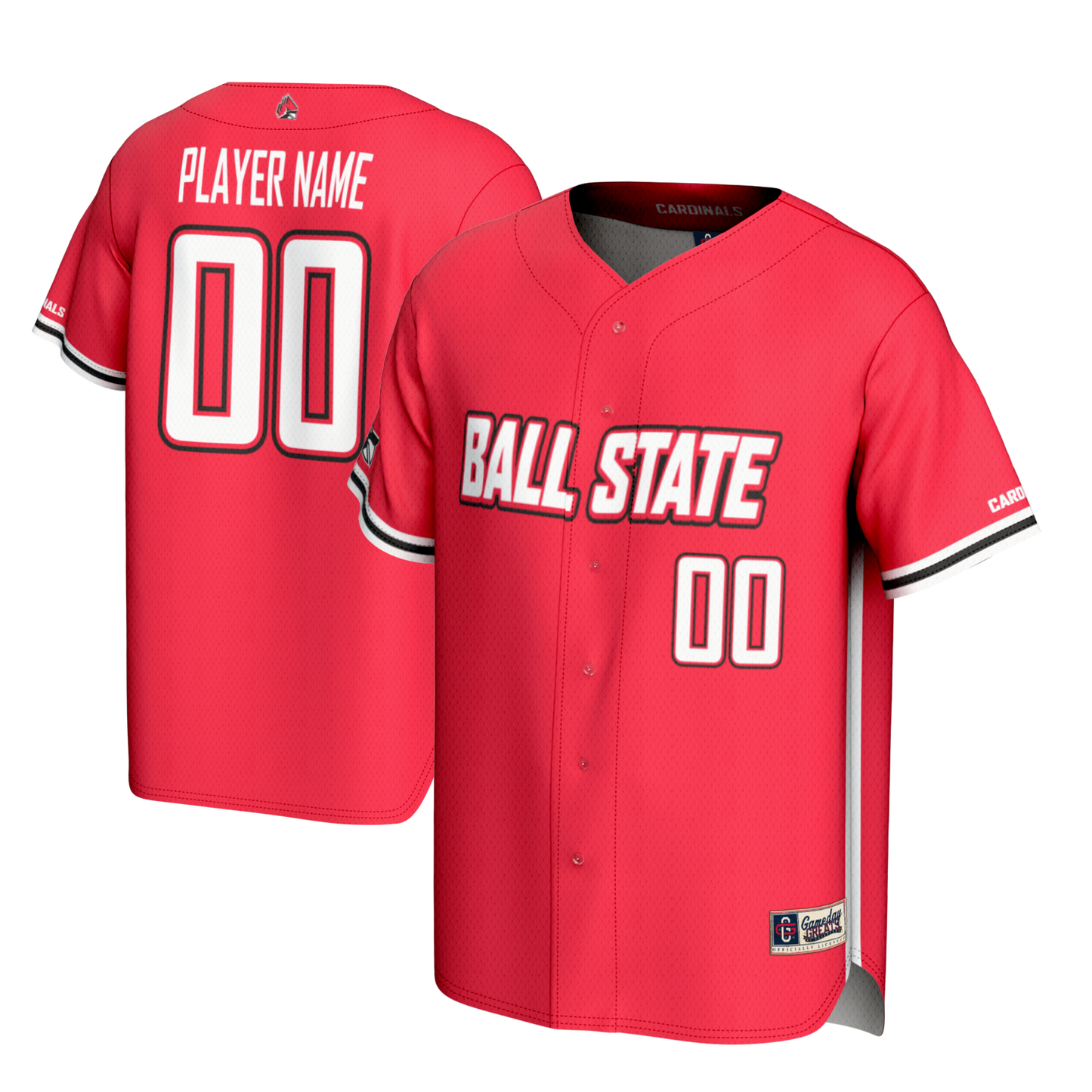 Ball State Cardinals GameDay Greats Pick-A-Player Lightweight Baseball Jersey - Cardinal | Stitched College Jersey TJS73067