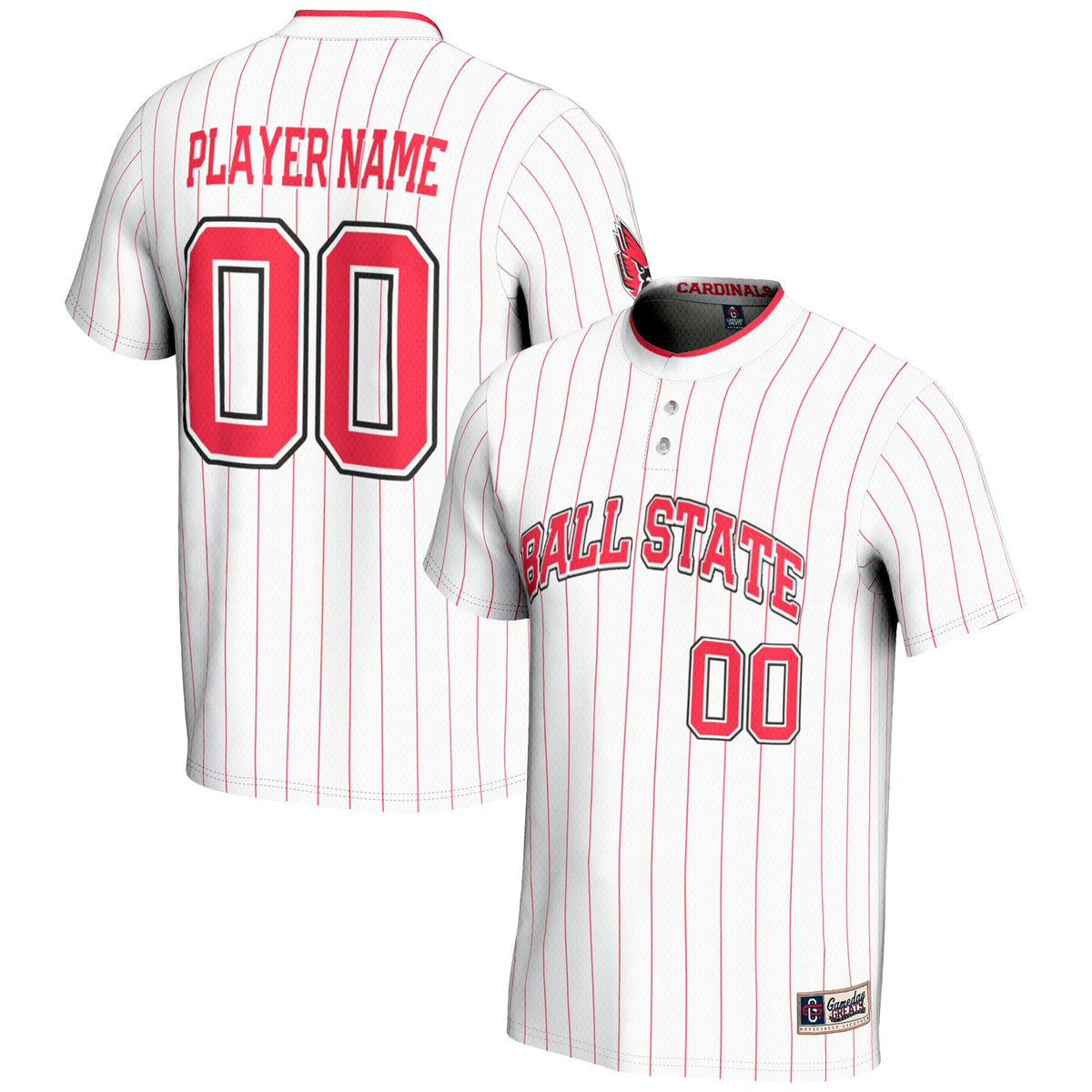 Ball State Cardinals GameDay Greats Unisex Pick-A-Player Lightweight Softball Jersey - White | Stitched College Jersey TJS73096