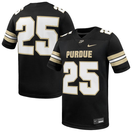 #25 Purdue Boilermakers Game Football Jersey - Black | Stitched College Jersey TJS73092
