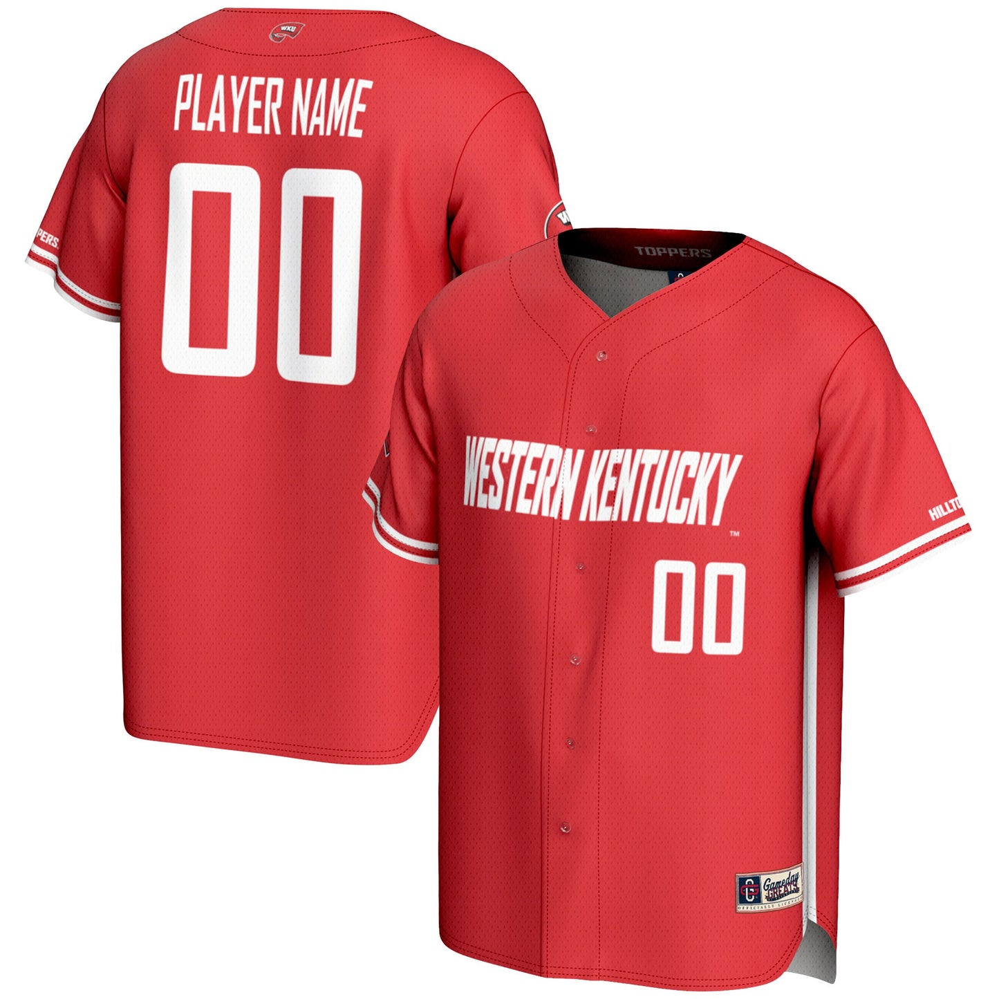 Western Kentucky Hilltoppers GameDay Greats Pick-A-Player Lightweight Baseball Jersey - Red | Stitched College Jersey TJS73163