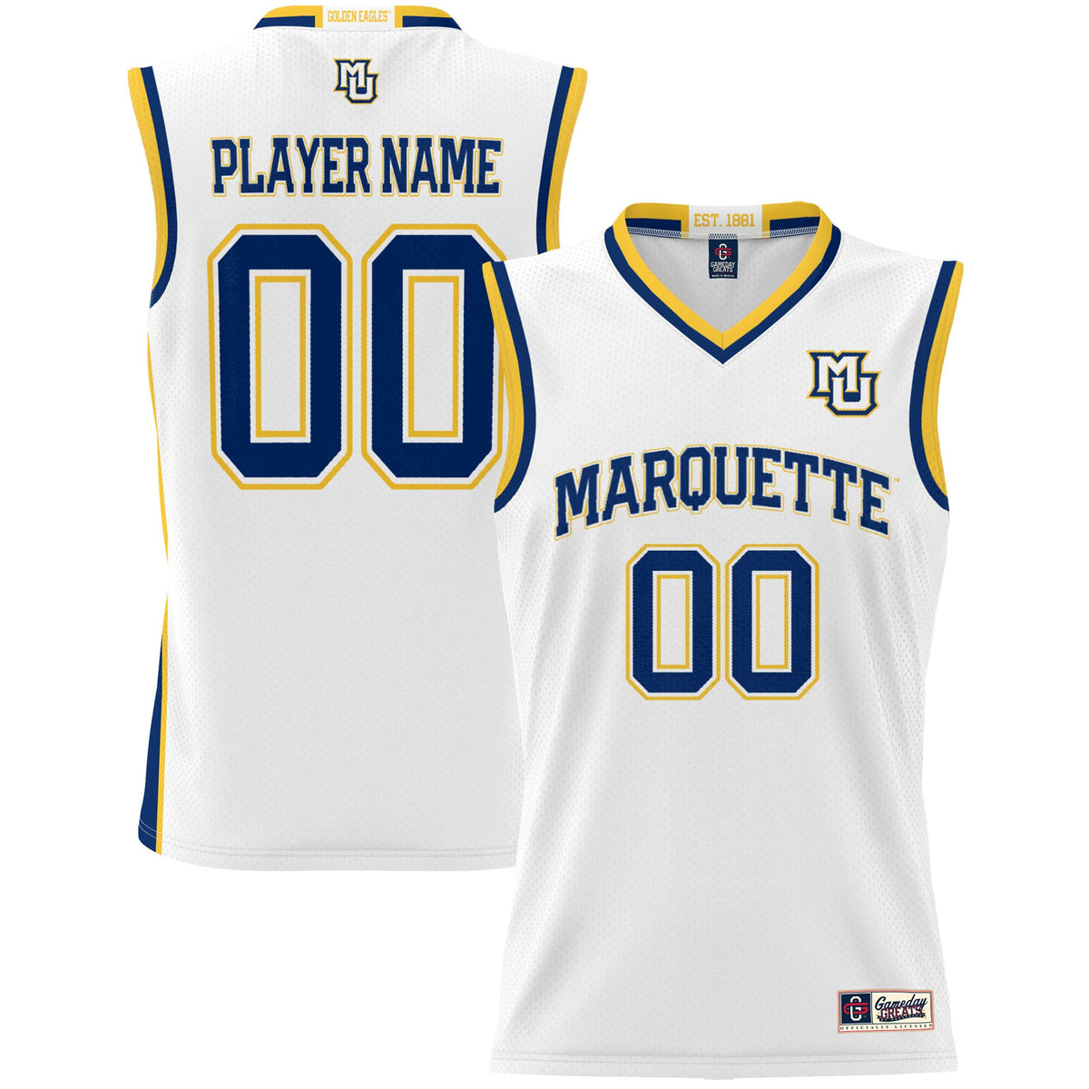 Marquette Golden Eagles GameDay Greats Unisex Lightweight Pick-A-Player Women's Basketball Jersey - White | Stitched College Jersey TJS73137