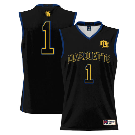 #1 Marquette Golden Eagles GameDay Greats Lightweight Basketball Jersey - Black | Stitched College Jersey TJS73280