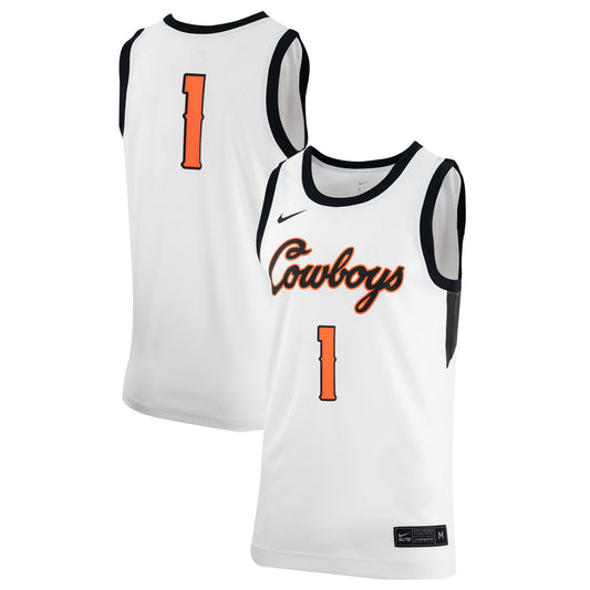 Oklahoma State Cowboys Retro Replica Basketball Jersey - White | Stitched College Jersey TJS73279