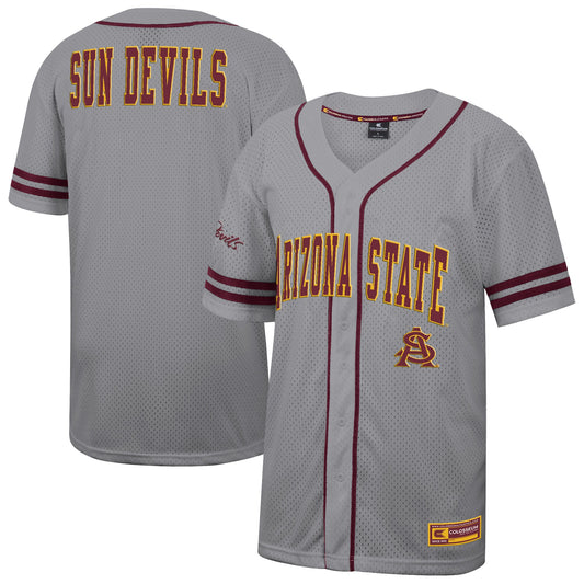 Arizona State Sun Devils Colosseum Free Spirited Baseball Jersey - Gray | Stitched College Jersey TJS73130