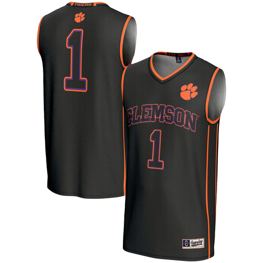 #1 Clemson Tigers GameDay Greats Lightweight Basketball Jersey - Black | Stitched College Jersey TJS73266
