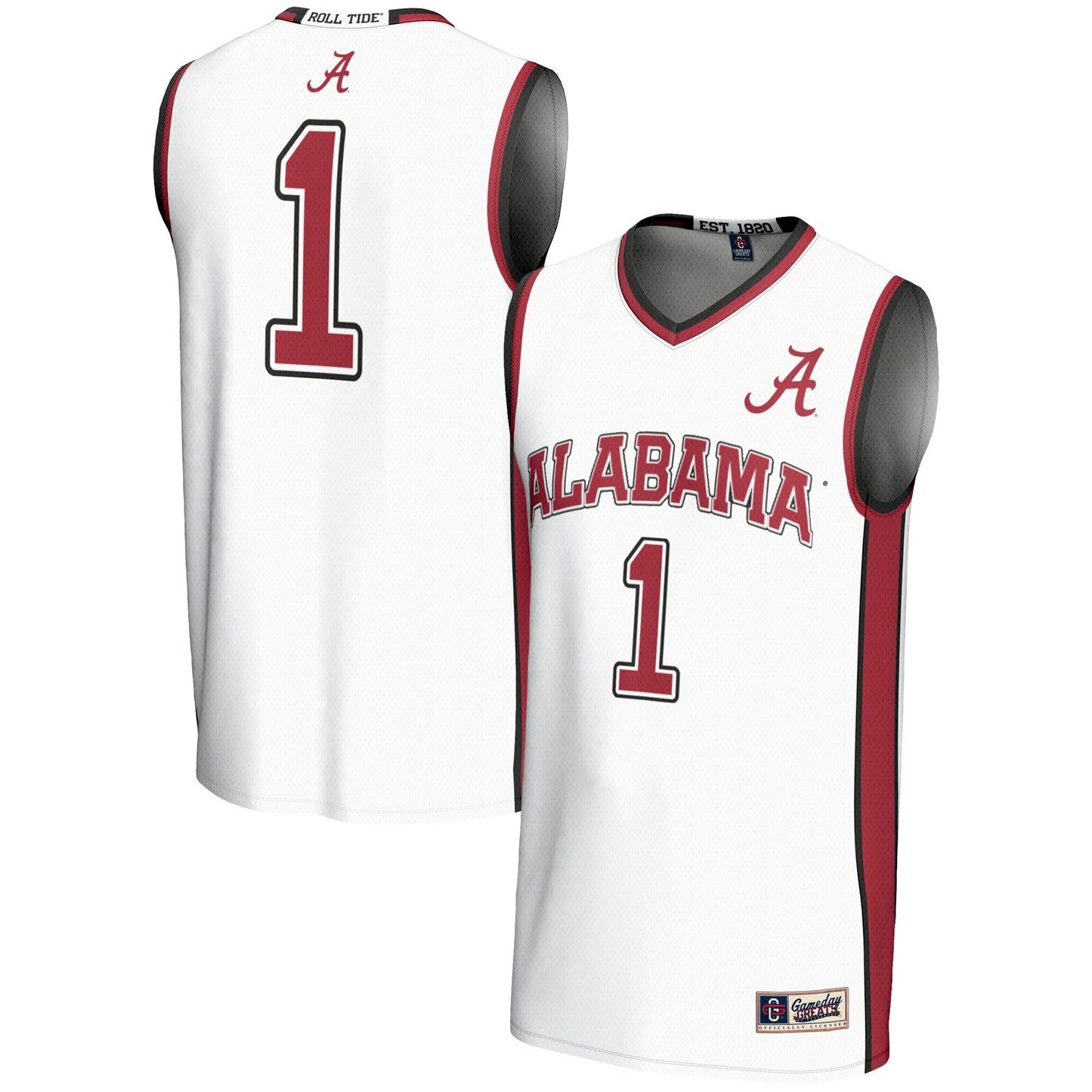 #1 Alabama Crimson Tide GameDay Greats Lightweight Basketball Jersey - White | Stitched College Jersey TJS73204