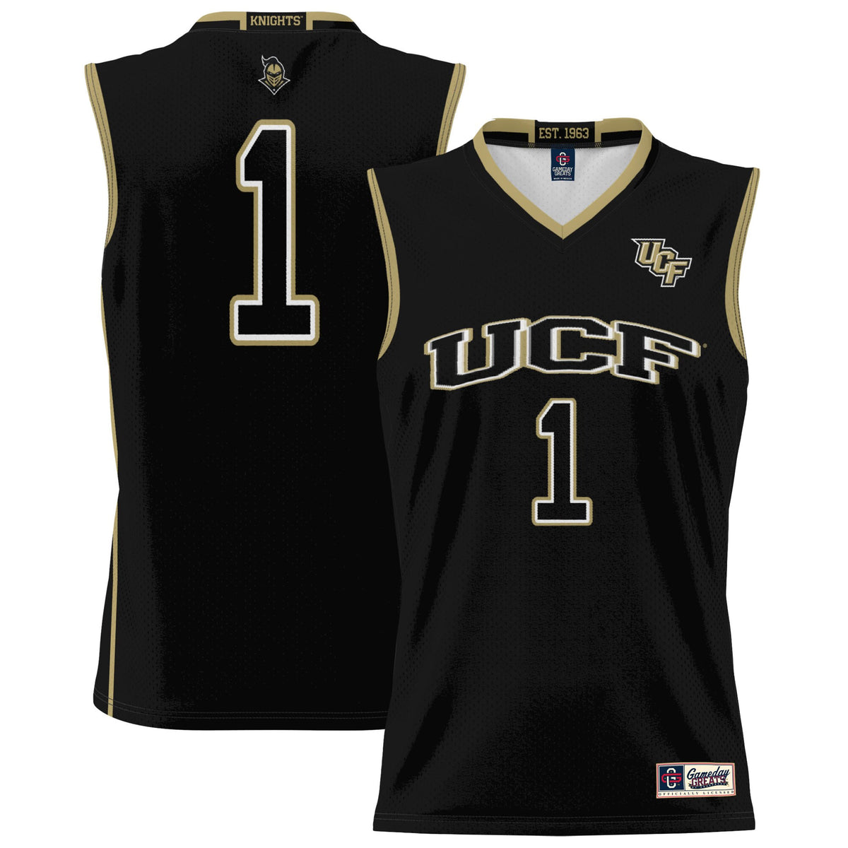 #1 UCF Knights GameDay Greats Unisex Lightweight Basketball Jersey - Black | Stitched College Jersey TJS73184