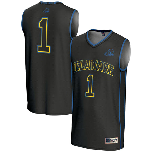 #1 Delaware Fightin' Blue Hens GameDay Greats Lightweight Basketball Jersey - Black | Stitched College Jersey TJS73221