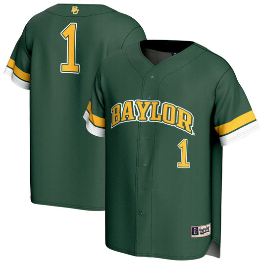 #1 Baylor Bears GameDay Greats Unisex Lightweight Collegiate Baseball Fashion Jersey - Green | Stitched College Jersey TJS73195